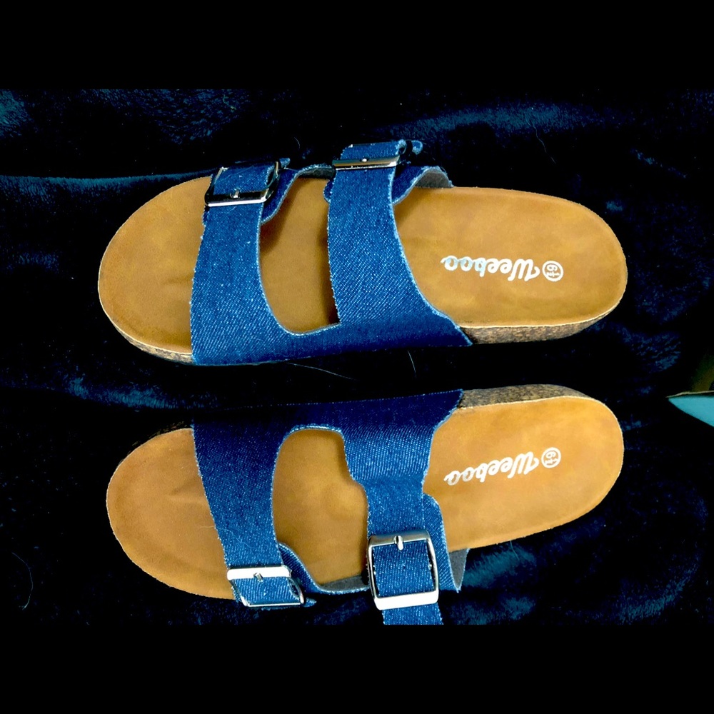 Girls denim sandals - Weibo